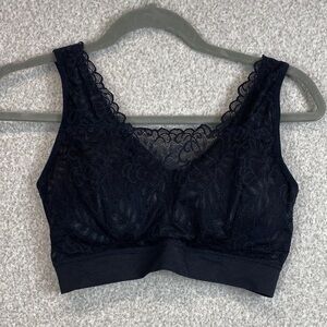 Laura Ashley sports bra lace front size 1X comfort support removable pads